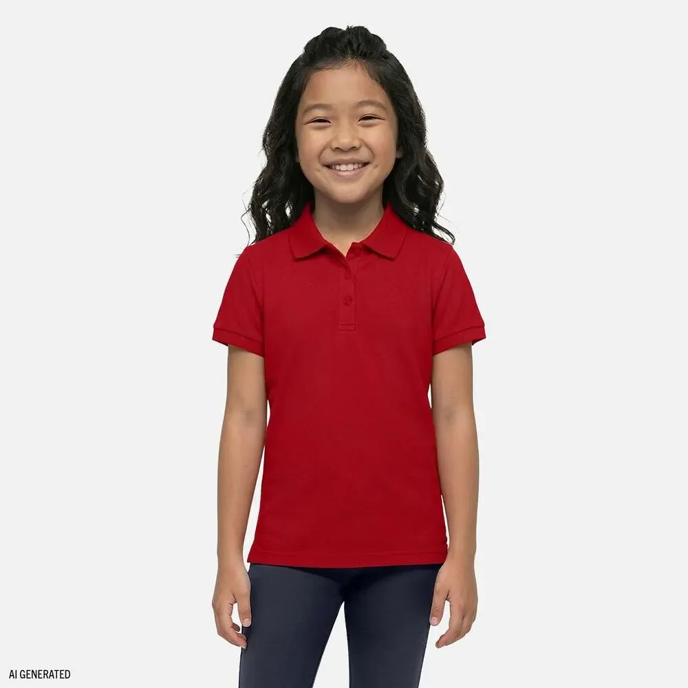 IZOD Girls Short Sleeve Uniform Polo Shirt M 10/12 Red